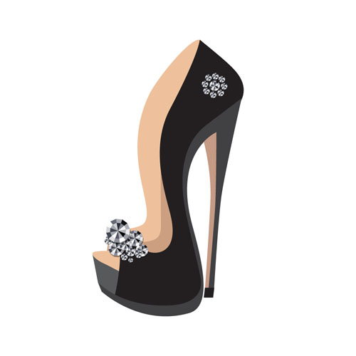 Women high-heeled shoes vector illustration 03
