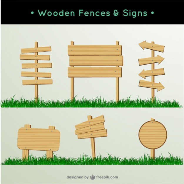 Wooden fences and signs  Vector | Free Download