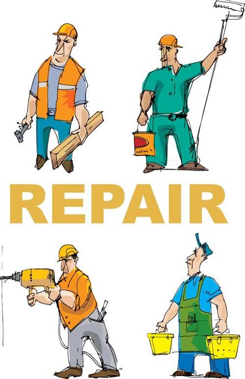 Workers in the Under construction vector 03