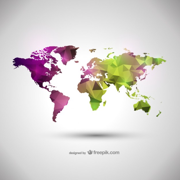 World map vector geometric illustration  Vector | Free Download