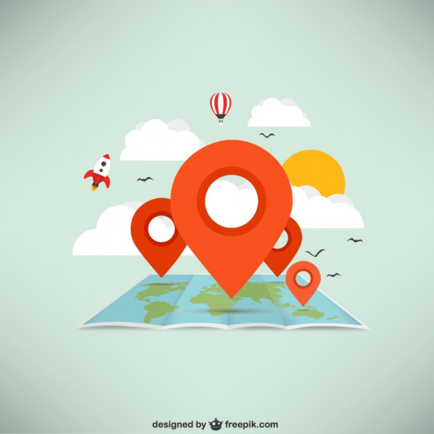 World map with pointers  Vector | Free Download