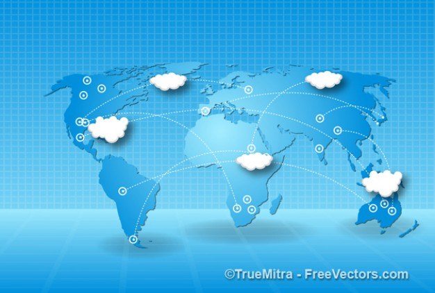 World technology background business map climate cartography