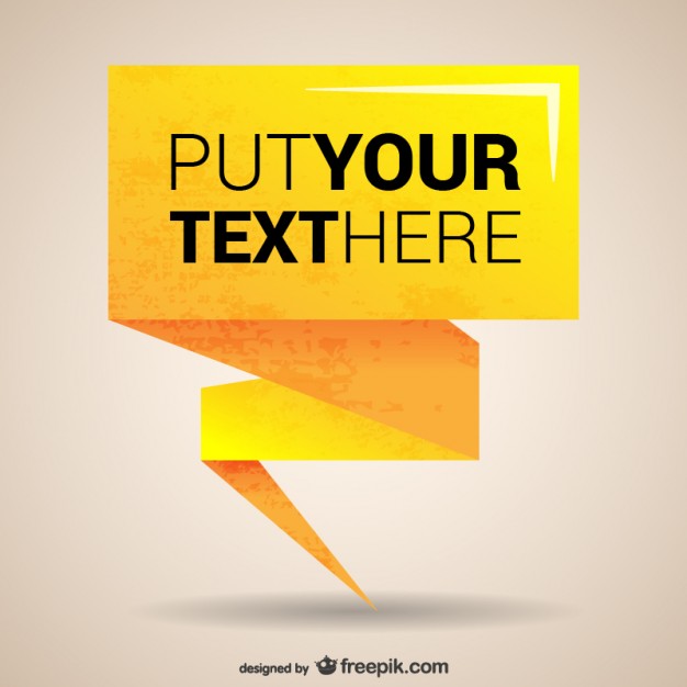 Yellow origami banner template