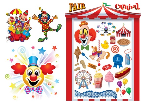 clown & carnival vector material