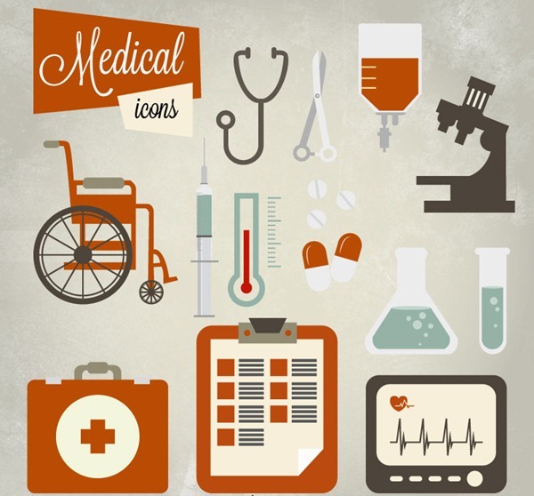 Ancient medical icon vector material