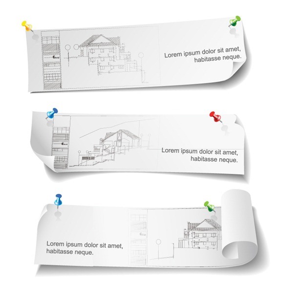 Architectural drawing design banners