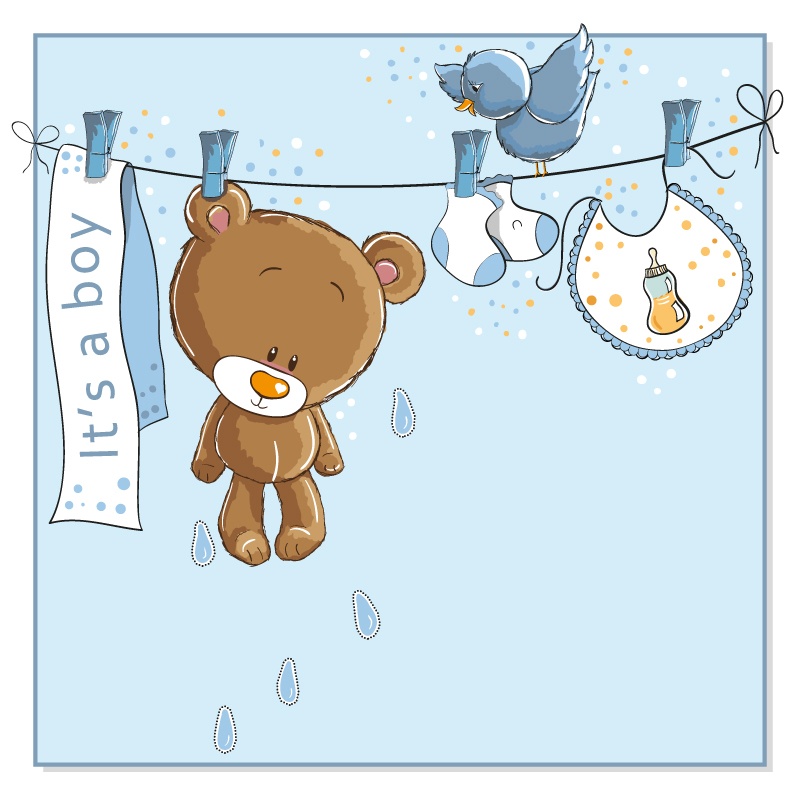 Baby Bear cartoon illustrator vector material