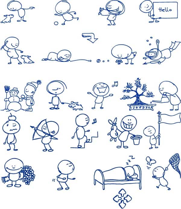 Ballpoint pen drawing cartoon villain Vector