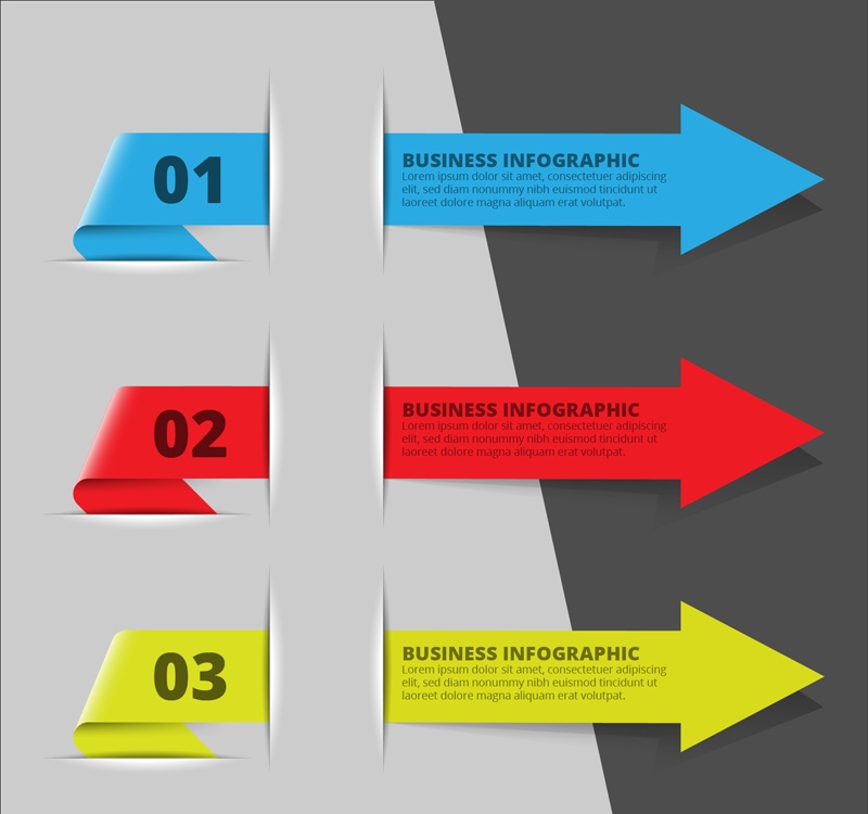 Beautifully arrow Business information map vector material