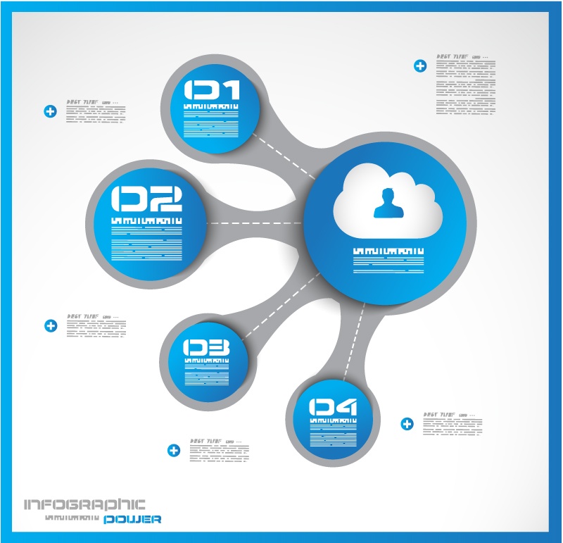 Blue circle link design vector material