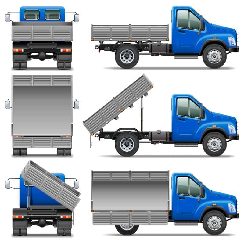 6 blue dumpers design vector material