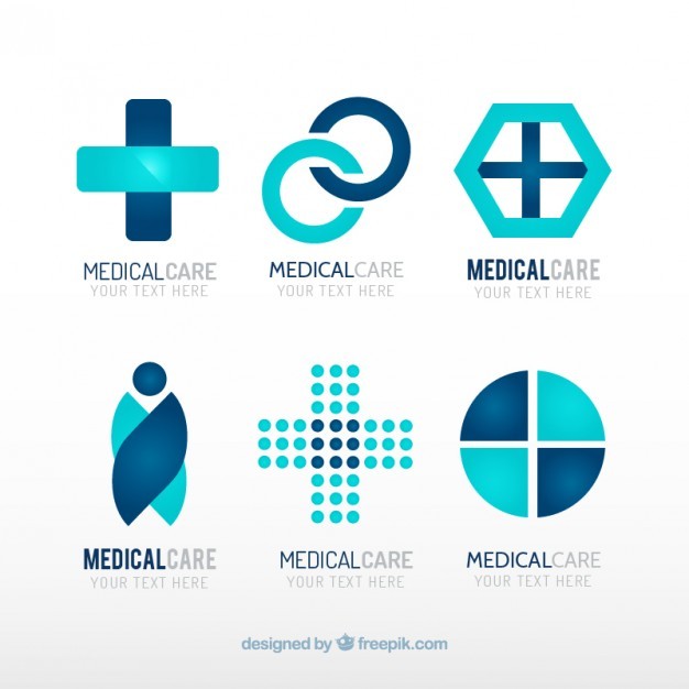 Blue medical center logo templates
