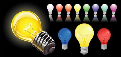 Bulbs, Lamps, icons, material