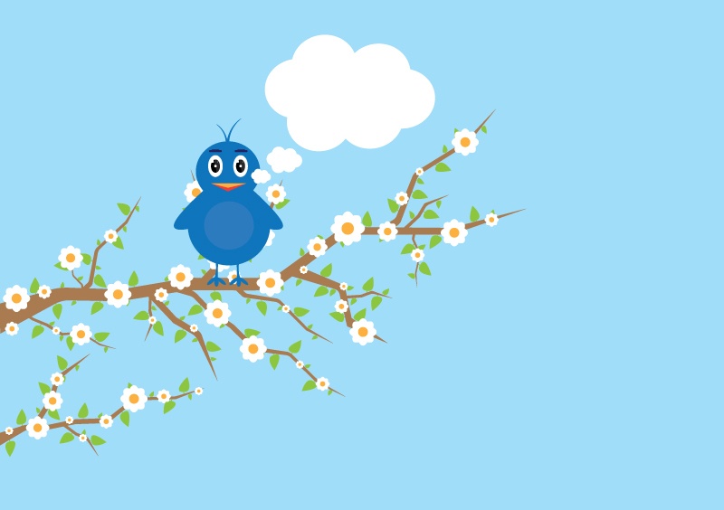 Cartoon bird flowers vector material