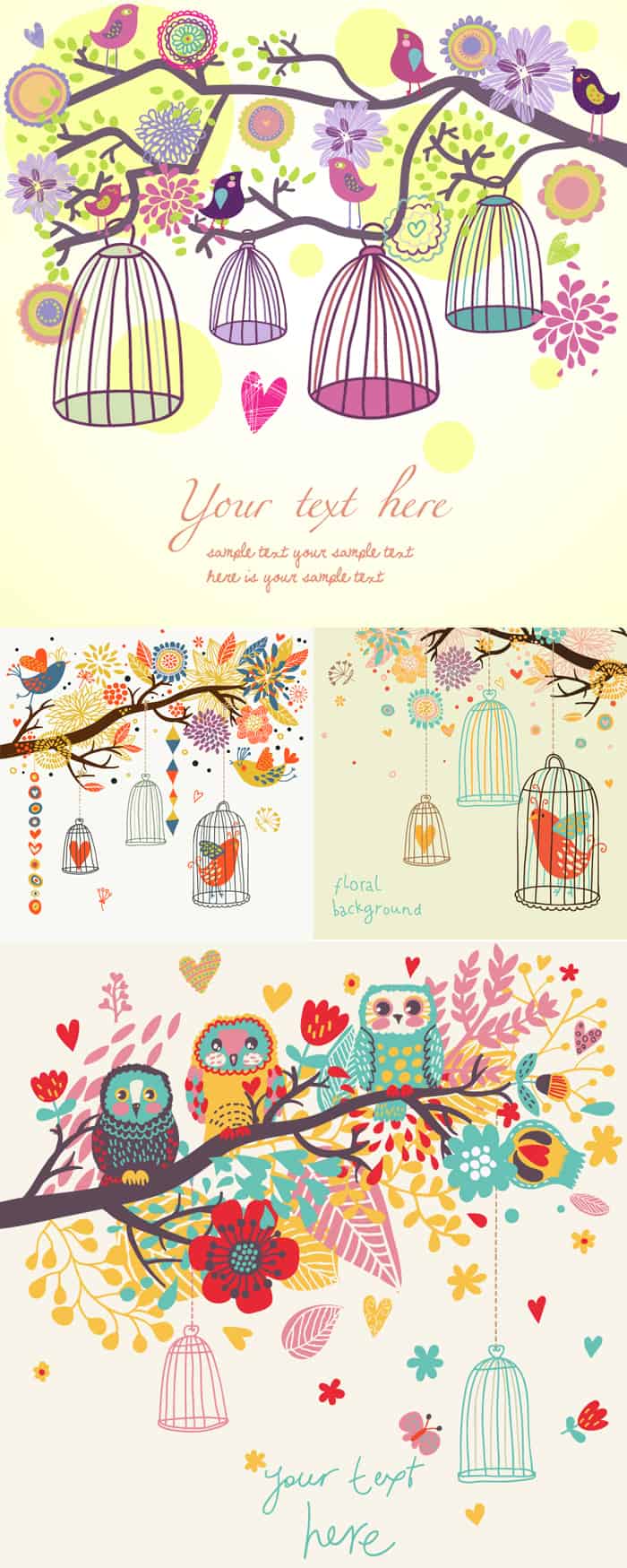 Cartoon bird illustrator vector material Vector