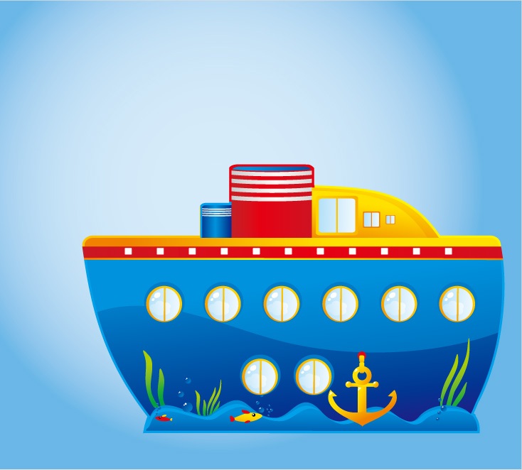 Cartoon cruise design vector material