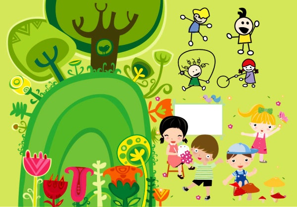 Cartoon illustrator of children playing Vector