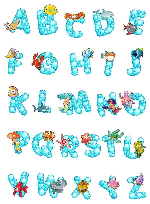 Cartoon letters creative design
