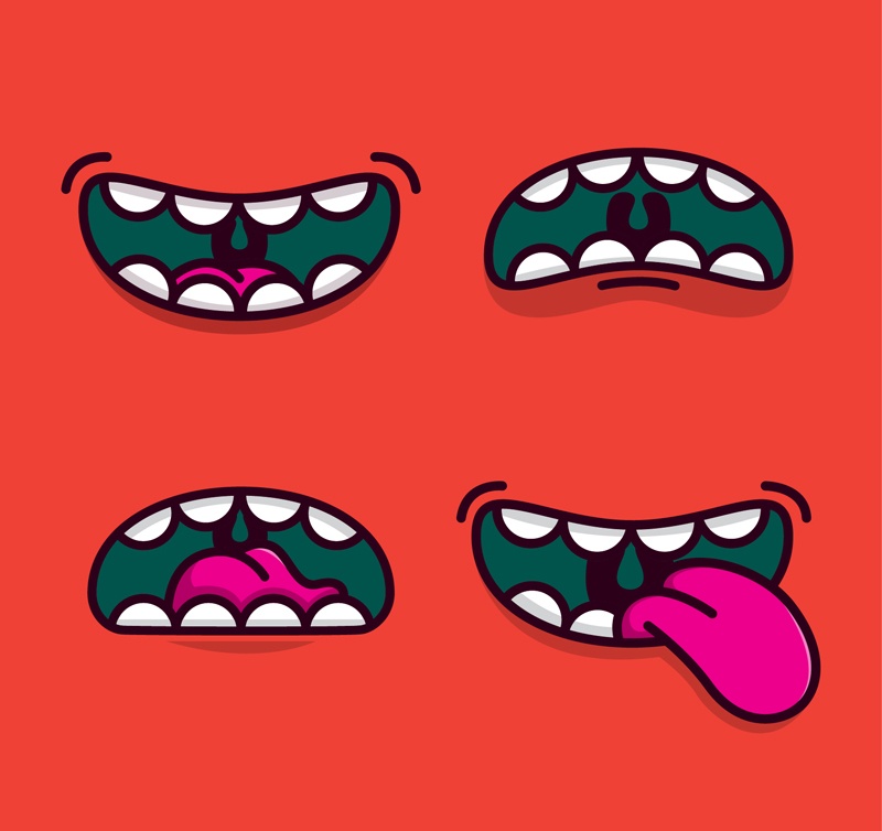 cartoon mouth design vector material Vector cartoon