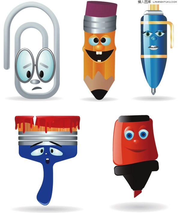 Cartoon Stationery vector material