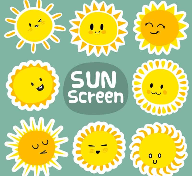 8 Cartoon sun vector material