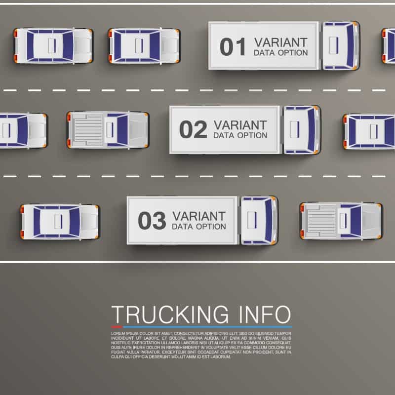Cartoon truck business information map vector material