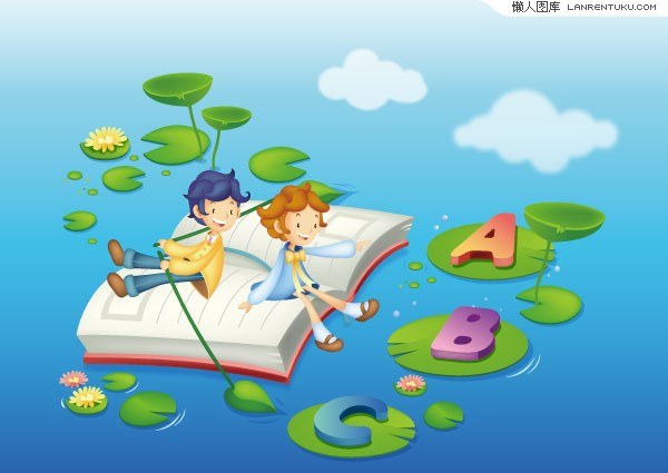 Children learning topics illustrator vector material