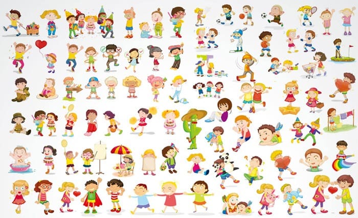 Children’s cartoon children vector material