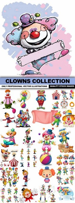 Clowns Collection – 25 Vector