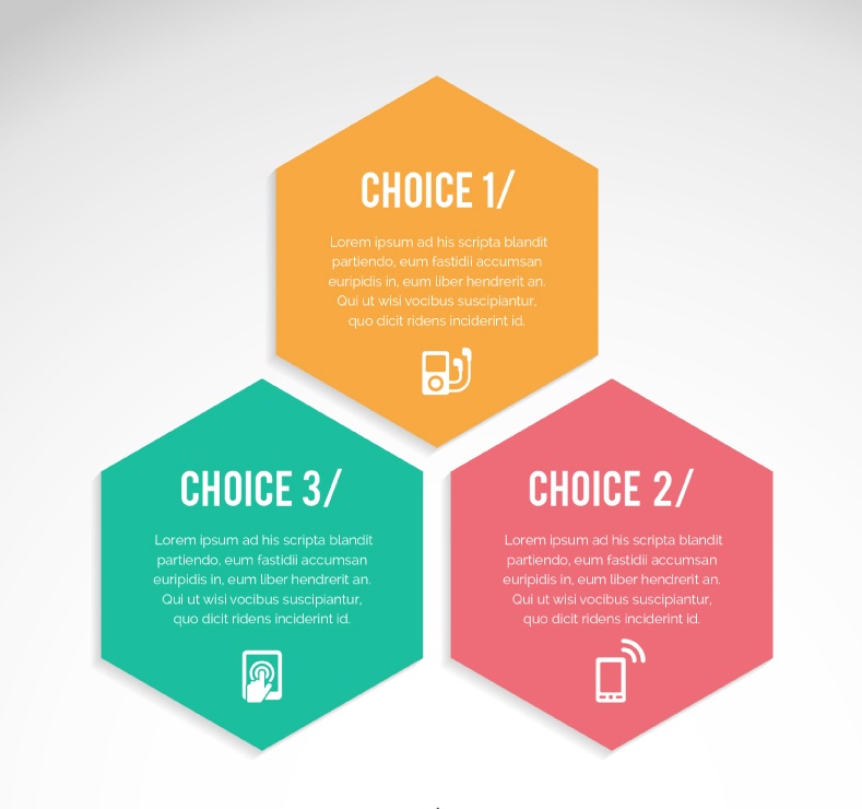 Color hexagon infographic vector material