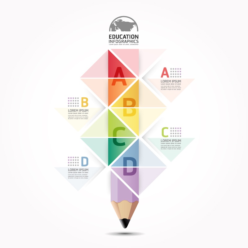 Color pencil business chart vector material