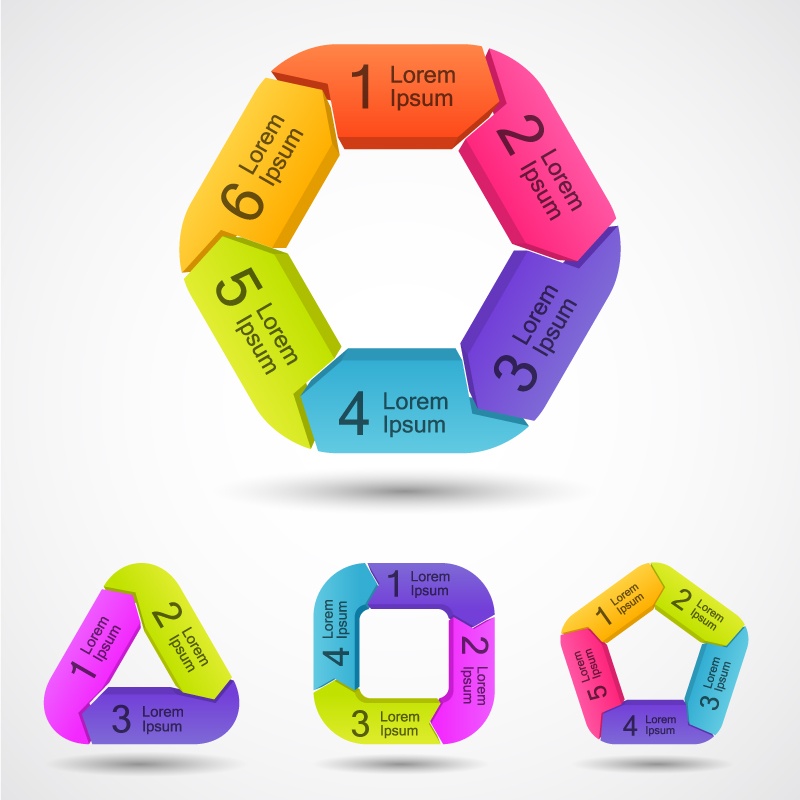 Color polygon information map vector material