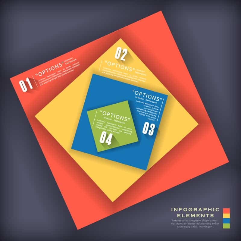 Color stacked square paper background vector material