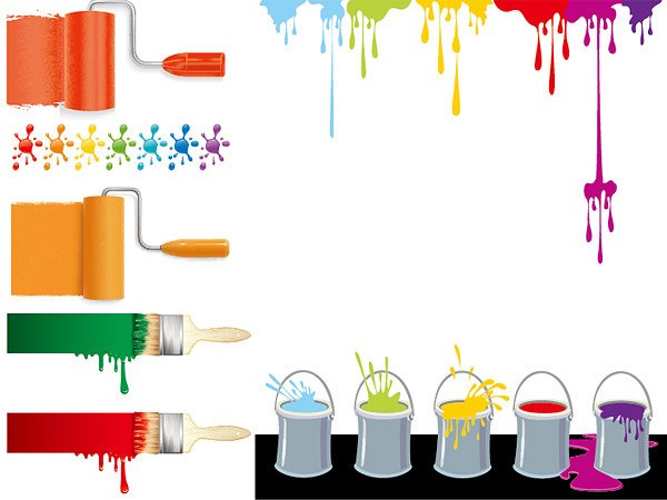 Colorful paint vector material