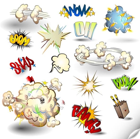 Cartoon element vector material commonly used in explosion