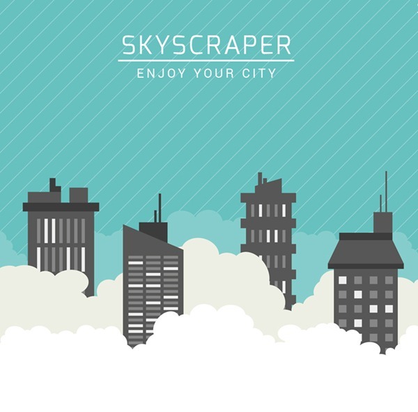 Creative cloud building vector graphics