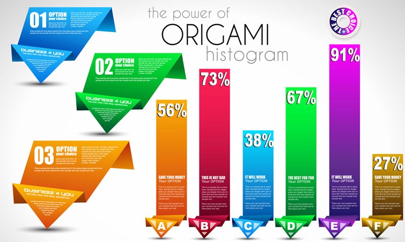 Creative design origami arrow vector material practical