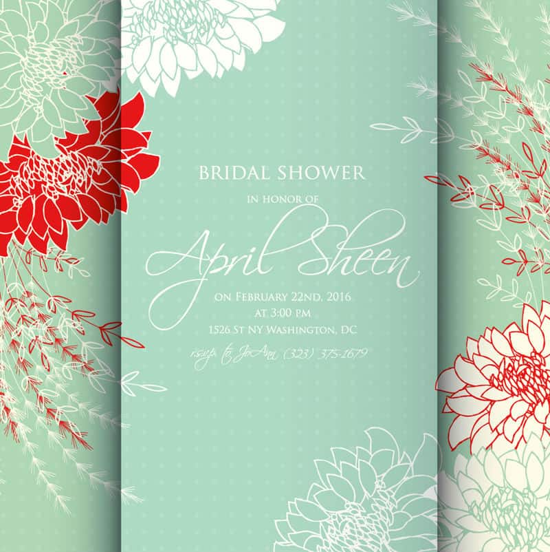 Creative floral bridal shower invitation card design