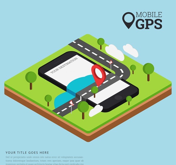 Creative phone gps illustration vector graphics