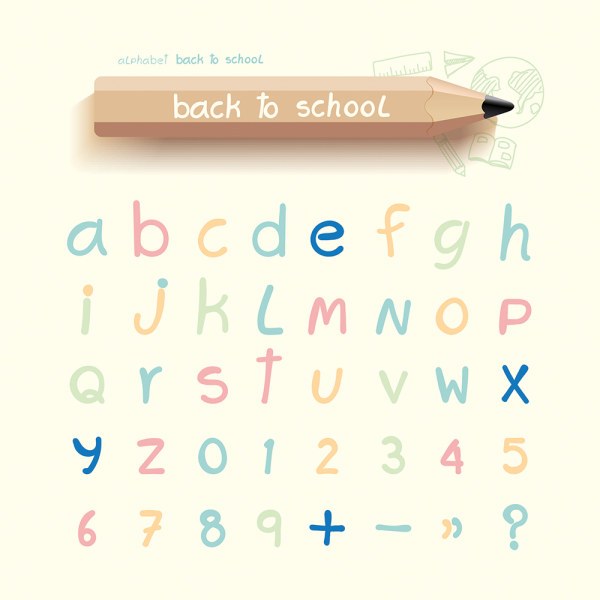 Cute alphabet vector material