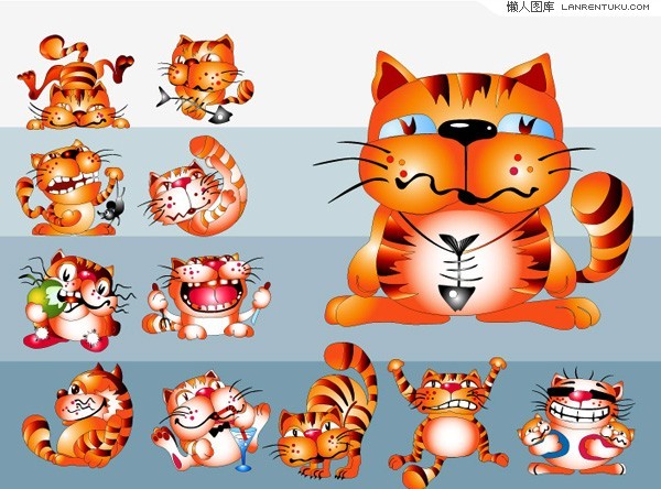 Cute cartoon cat vector material