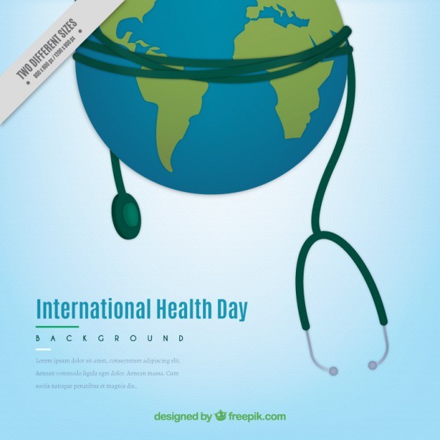 Earth with a phonendoscope medical background