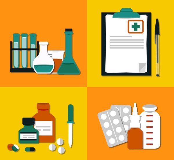 4 exquisite medical element illustration