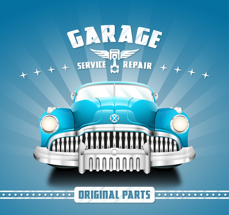 Fashion car garages poster vector
