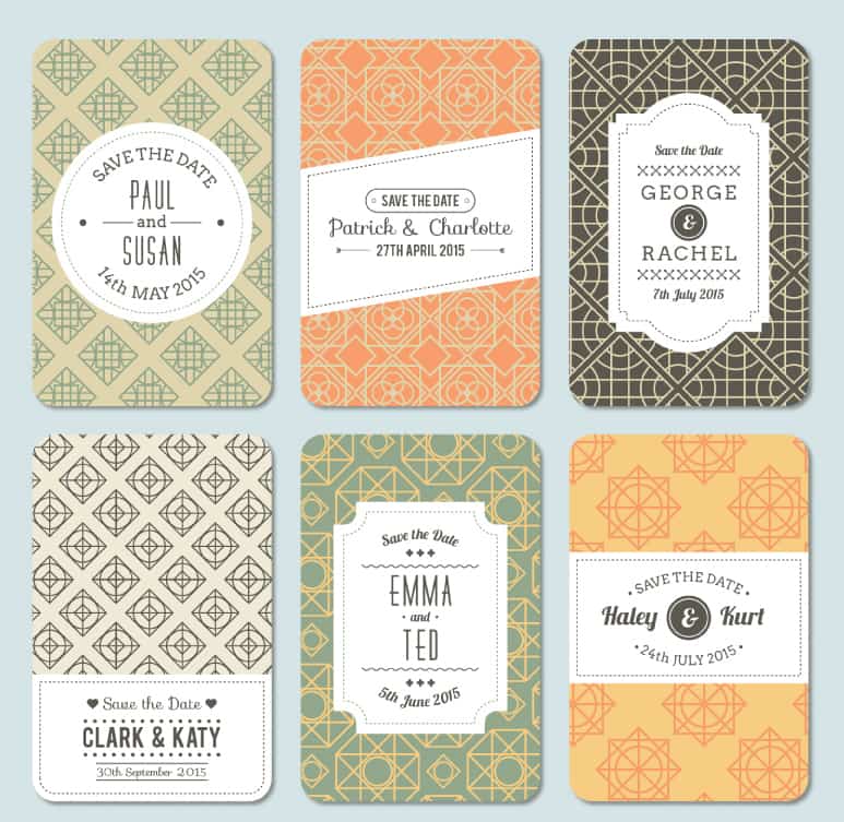 6 fashion wedding invitation card