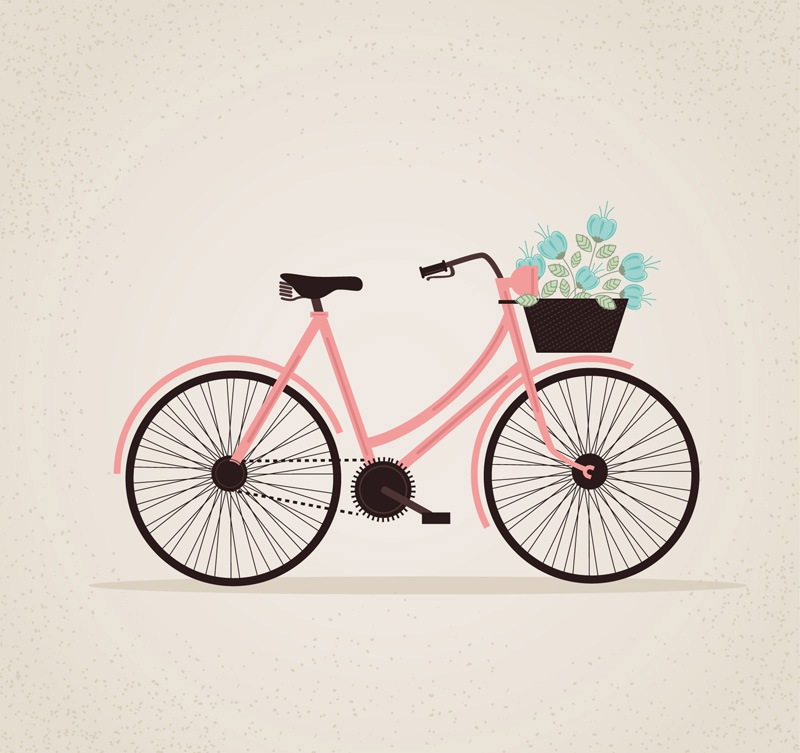 Filled with pink flowers vector material cycling