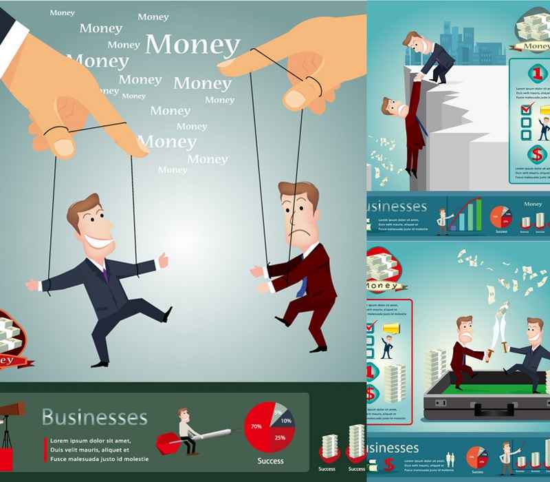 Financial business cartoon poster design vector material