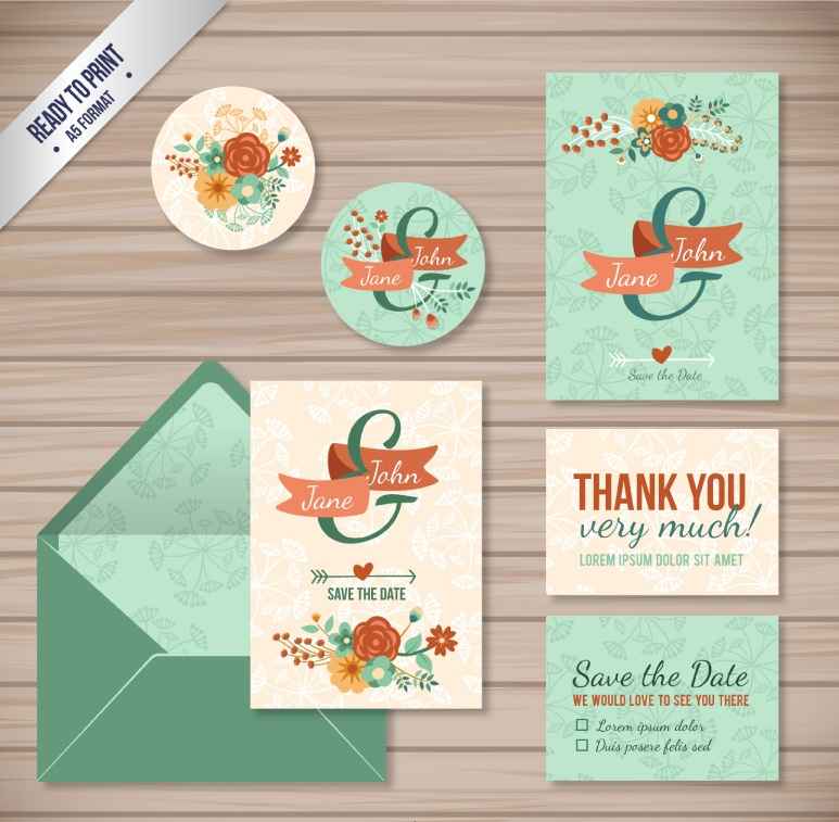 6 Floral wedding card design