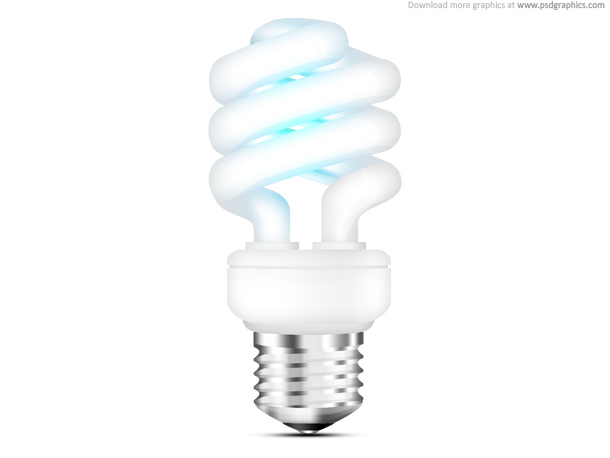 Fluorescent light bulb icon (PSD)