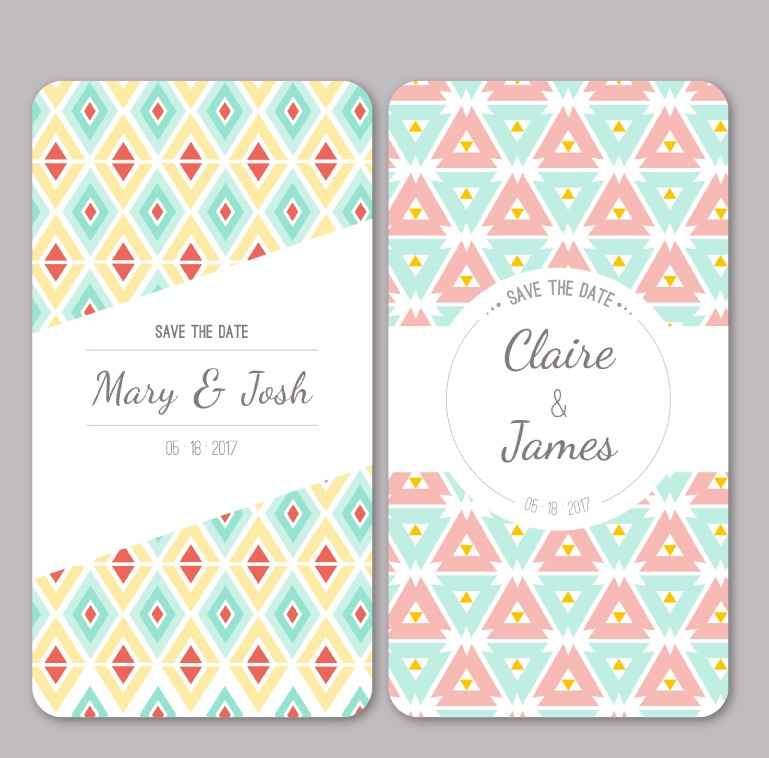 2 fresh wedding invitation card design vector